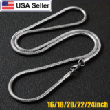 Men&Women’s 925 Sterling Silver Tarnish-Free Italian Snake Chain Necklace 16-24″