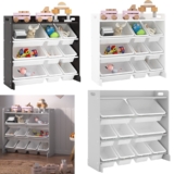 Kids Storage Wooden Unit Children’s Bookshelf Toy Shelves Organiser