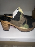 Jessica Simpson Women’s Green Camo Faux Fur Shearling Slide Sandals Slip-On 10 M