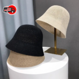 New Summer Cap Hot Women’s Fashion Fisherman Hat Hand-woven Bucket Straw Beach