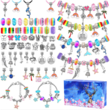 112Pcs Charm Bracelet Jewelry Making Kit with Beads Jewelry Charms for Teen Girl