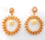 Indian Bollywood Wedding Gold Plated Fashion Jewelry Ethnic AD CZ Earrings Set