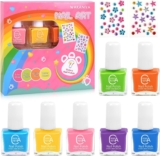 wakaniya Kids Nail Polish Set for Girls, 7 Candy Colors Non Toxic Water Base Na