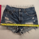 Levi’s 501 Women’s Distressed Denim Shorts Size 32 Blame Game High Rise Cutoff