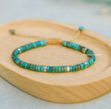 Dainty Natural Blue Turquoise Bracelet Women Men Crystal Healing Stone Jewelry