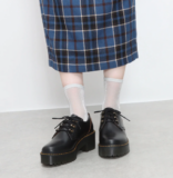 DR. MARTENS LEONA HEELED PLATFORM DERBY IN SMOOTH LEATHER MSRP $190