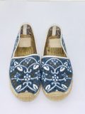 Tory Burch Lucia Blue and White Lace Espadrilles Size 8