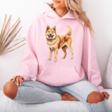 Akita Dog Animals Womens Hoodie Sweatshirt Watercolor Graphic Ladies Pullover
