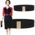 Women Wide Elastic Waist Belt for Dress Down Coat Simple Buckle Cinch Strap