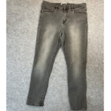 Banana Republic Premium Denim High Waist Skinny Ankle Jeans 32 Grey Faded Wash