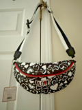 Brighton Endless Love Belt Bag Fanny Pack NWT Black White Hearts Crossbody Red