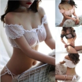 Women Sexy Sheer See Through Lingerie Bra Set Panty Babydoll Nightwear Underwear