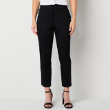 Liz Claiborne Emma Women’s Mid Rise Plus Size Ankle Pant Twill Stretch Black