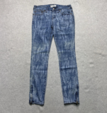 Free People Jeans Skinny Ankle Zip Size 25 Fossil Print Medium Wash Denim