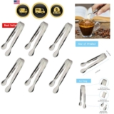 6PCS Ice Tongs Mini Sugar Tongs 4.25Inch Stainless Steel Kitchen Utensils Set…