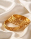 22k gold plated Indian Slimbangles women’s fashion ethnic jewellery 12Pc set 2.6