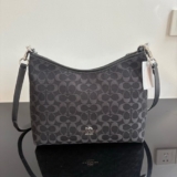 Coach CDE44 Laurel Shoulder Bag Signature Denim Leather Black Women’s Outlet