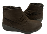 Skechers Women’s Arya Fresher Trick Wedge Zip Up Ankle Boots Brown Size:6.5 79P