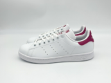 Adidas Stan Smith J Size 6 White Pink Trim Lace Up Casual Shoes Trainers FX7522