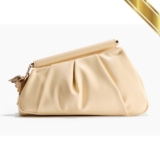 H&M Women Coated Asymmetric Clutch With Metal Charm Yellow NWT Original Handbag