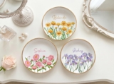 Personalized Birth Flower Jewelry Dish, Custom Ring Holder, Bridesmaid Gift