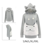 Pet Hoodies Sweatshirt Fashion Big Pouch Long Sleeve Women Loose Pullover for