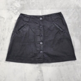 St. John’s Bay Skort Womens 8 Black Twill Button Front Cargo Skirt Shorts Casual