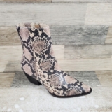 Matisse Caty Women Boot Sz 5.5 M Neutral Snake Skin Print Leather Side Zip Ankle
