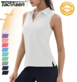 Womens Golf Shirt Sleeveless Racerback Polo Shirts UPF 50+ Quick Dry Tennis Tank