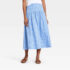 Women Resort Luxe Linen Drop Waist Midi Skirt – A
