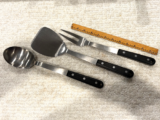 3 Vintage 1801 Revere Ware Stainless 13″ Serving Pieces-Spoon, Spatula and Fork!
