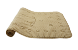 Beige Anti-Slip Waffle Bath Mat 27.5×16 Cushioned Tub Shower