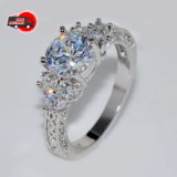 Exquisite Fashion Silver Color Engagement Rings for Women Fashion White Zircon S