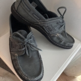 Eastland Patricia Silver Metallic Penny Loafer Driving Mocassins Womens Size 6.5