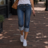 American Eagle Cuffed Capri Jeans Y2K Skinny Denim Capris sz 00