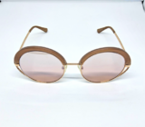 Guess GU7621 Sunglasses Pink Rose Gold Geometric Round Frame Women’s GU7621 57U