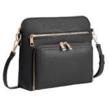 RFID Crossbody Bag for Crossbody Purses for with Built in Wallets Black