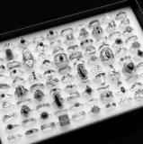 20PCS Silver Bulk Lot Rings For Men And Women Goth Grunge Fashion Ring Wholesale
