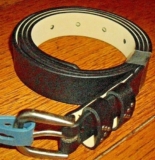 Women’s Double Loop With Rivet Belt – Universal Thread Black L Silver Buckle.