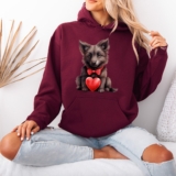 Puppy Heart Puppy Animals Womens Hoodie Sweatshirt Graphic Pullover