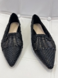 Fauzian Jeunesse Black Women ballet flats Woven loafers  Sz 35 5