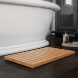 Bamboo Bath Mat Eco Friendly Natural Wooden Non Slip Slatted Design Bathroom