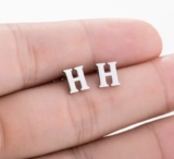 Silver Cute Alphabet Stud Tiny Initial letter Earrings Jewellery UK Seller A-Z