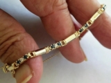 2ct Round Cut Created Blue Sapphire Women Bracelet 14K Yellow Gold Plated 7.5″
