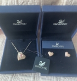 Swarovski Crystal Heart Necklace & Matching Stud Earrings Set – Boxed  Descripti