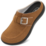 Women’s Casual Suede Clogs Adjustable Strap Wide Fit Mules
