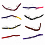 Two Hook Weedless Kellys Bass Worms – Choice of Color – USA Made – 2 Hook – 5.5″