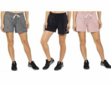 Pacific Trail Women’s Pull On Cozy Shorts Elastic Waist Zipped Pocket