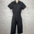 VTG Billie Jo Retro Black Denim Zipped Crop Stretch Pocket Jumper Jumpsuit USA S