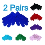 Kids Gloves 2 Pairs Boys Girls Winter Warm Stretch Magic Gloves Children School